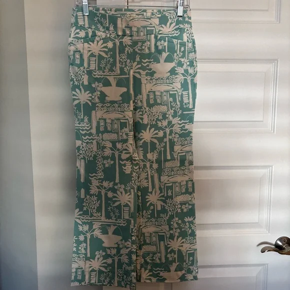 Spartina 449 Teal and White Maren Kick Flare Pant - Picture 5 of 6